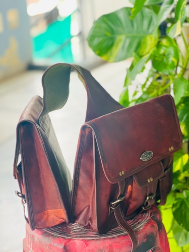 Real brown wax - brown, leather