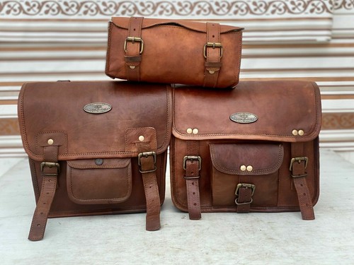 Saddle bag leather side pouch - bag,