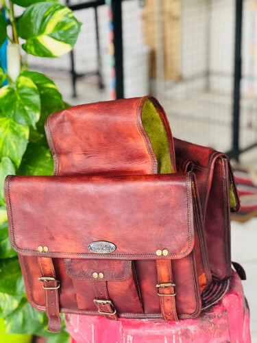 Real brown wax leather combo - brown,