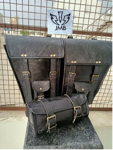 Motorcycle saddle bag waxed - motorcycle,
